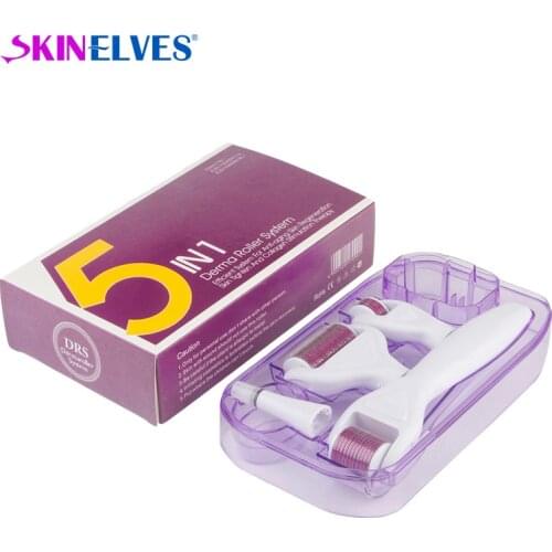 DRS 5 in 1 Dermaroller Microneedle Derma Roller Kit Micro Needle Face Beard Roller Skin Care And Body Mesotherapy
