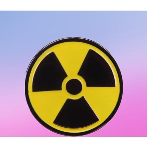 Nuclear Radiation Symbol Enamel Pin Hazard Warning Danger Biological Atom WMD Lapel Badge