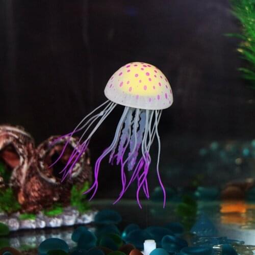 Fluorescent Jellyfish Fish Tank Decoration Simulation Decor For The Aquarium Fake Fish decoration aquarium jellyfish silicone