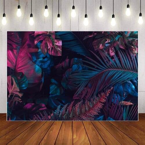 Mehofond Photography Background Purple Jungle Leaves Tropical Plants Kid Baby Birthday Party Portrait Backdrop Photo Studio Prop