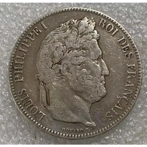 French Philippe 5 Francs Large Silver Coin 90% Silver 100% Real Silver Original Coins Collectible Coin Europe