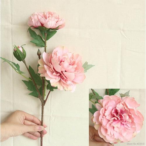 2018 HOT Artificial Silk Fake Flowers Peony Floral Wedding Bouquet Bridal Hydrangea Decor