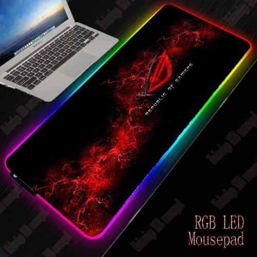 Glowing Logo Republic of Gamers ASUS LED Light Mousepad RGB Keyboard Mouse Pad Waterproof Multi-size Computer Gamer CS Dota XXL