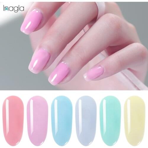 Inagla Colorful Jelly 8ML Gel Nail Polish Nude Jelly Soak Off UV LED Gel Varnish Vernis Semi Permanent Nail Art Lacquer