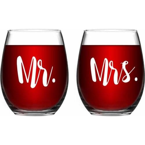 Personalized Stemless Wine Glasse Glassware Drinking Glasses Cups Juice Cup Anniversary Gift for Couples 12 Oz , 18 Oz H1241