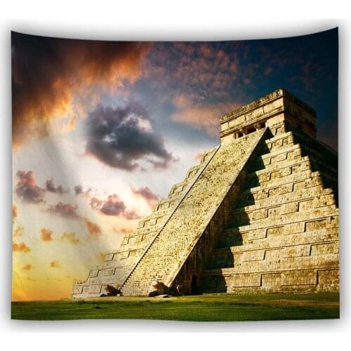 Mayan Pyramid Tapestry Psychedelic Wall Hanging Wall Blanket Mural Boho Wall Art Bedroom Decoration