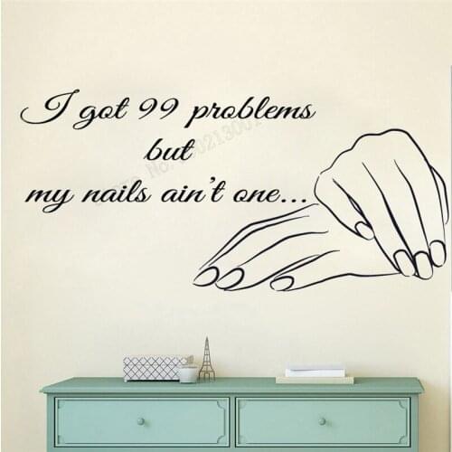 Art Wall Sticker Nail Salon Quotes Window Door Wall Decoration Vinyl Removeable Poster Polish Manicure Pedicure Decor LY267