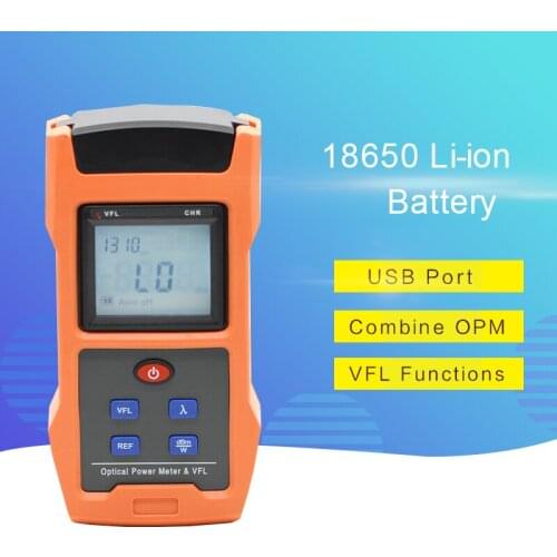 2 in 1 USB Charging Optical Power Meter with VFL 850,1300,1310,1490,1550,1625nm Network cable Tool for CATV CCTV Test -70~+10dBm