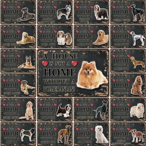 [ Kelly66 ] Dog Maltese Labrador Dalmation Great Dane Pomeranian Metal Sign Home Decor Bar Wall Art Painting 20*30 CM Size Dy126