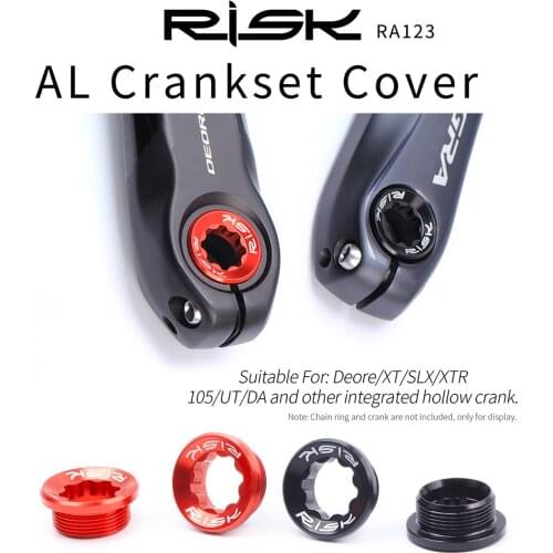 RISK Road MTB Bike Bicycle M20x8 Aluminium Alloy Cover Screw BB Axial Crank XT Hollow Chainwheel For Crankset Bike Screw Bolt