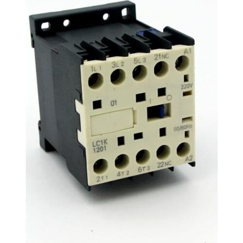 LC1-K1201/CJX2-K1201 mini AC contactor 3P 1NC 12A