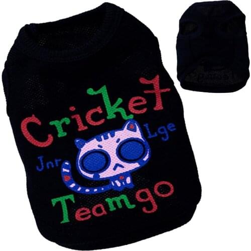 Summer New Cool and Handsome Dark Style Printed Cat Letters Soft Breathable Vest T-shirt Short-sleeved Puppy Dog Clothes