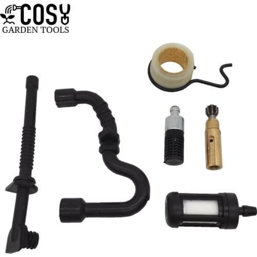 Oil Pump Worm Gear Fuel Oil Filter Line Hose Gear Kit For Stihl MS 180 170 MS180 MS170 018 017 Chainsaw Parts Power Tool Engine