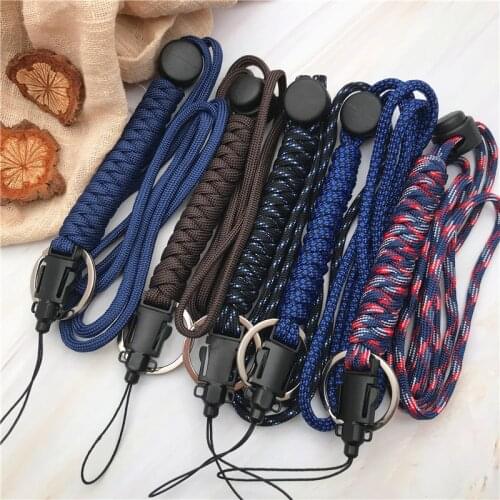 Mobile phone straps Camping Hiking Emergency Tactical Survival Braided Rescue Umbrella Rope Outdoor Wrist lanyard Parachute Cord