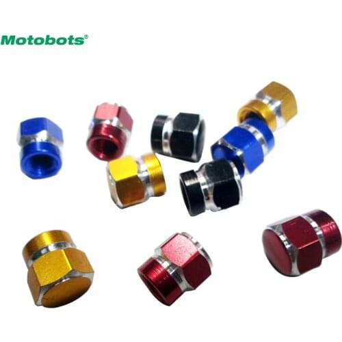 MOTOBOTS 40pcs Car Truck Wheel Valve Air Stem Cap Tire Screw Dust Cover 4-Color Red,Blue,Black,Gold #CA5480