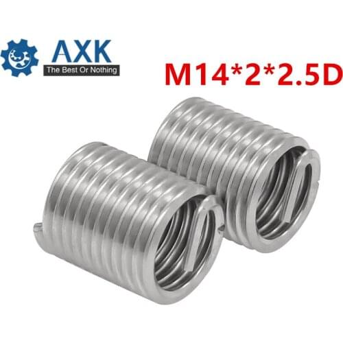 20Pcs M14*2*2.5D Screw Thread Insert A2 Stainless Steel 304 Fasteners Repair Tools Kit Coiled Wire Helical Screw Sleeve Set