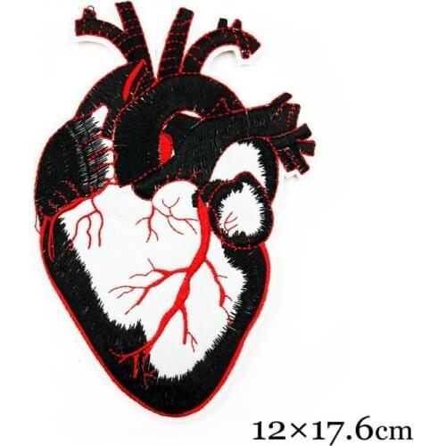 DIY Parches Punk Clothes Patches Heart Sewing Badge Iron On Applique Embroidery For Fashion Man Biker Clothing