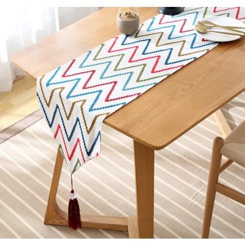 American style Striped high end modern table runner table cloth cabinet cover bed runner cabinet cover party home decoration