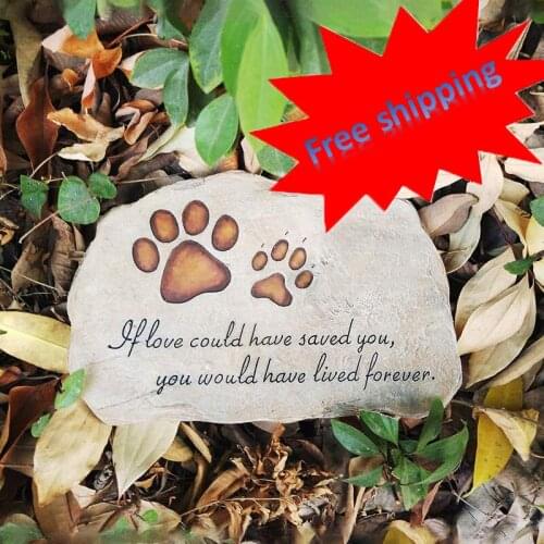 New resin handicraft ornaments hot sale puppy tombstone pet monument two rows of garden decoration ornaments