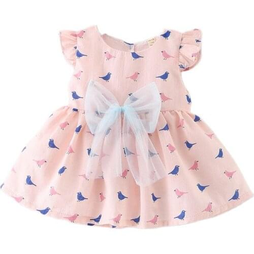 Baby Girl Dress 0-2Y Newborn Baby Summer Embroidery Flower Strawberry Cotton Dress Infant Baby 1Year Birthday Dress Baby Clothes