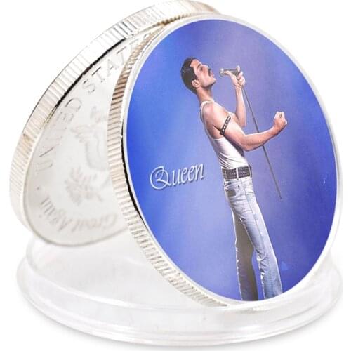 Queen Silver Plated Coin Freddie Mercury Commemorative Challenge Coins Collectibles for Christmas Gift