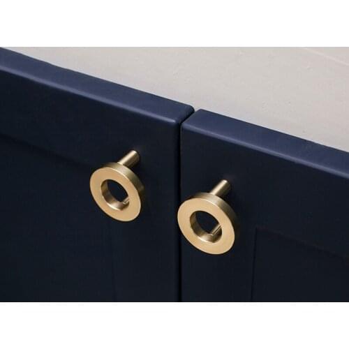 Circle knob / Gold Ring brass Door Handles Pulls Cabinet Drawer Knobs For Furniture Hardware