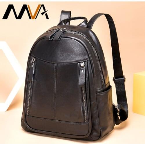 MVA Genuine Leather Backpack Women Backpack Small Backpacks For Girl Schoolbag Mini Leather Backpacks Female mochila feminina