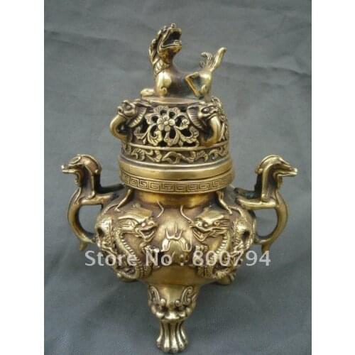 Collectable Qing Dynasty copper Dragon Incense Stove\Censer,Decoration