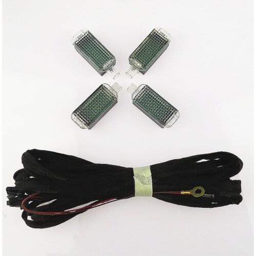 SCJYRXS 1 Set LED Interior Footwell Lights + Cable Harness 3AD947409 3AD 947 409 For Tiguan Passat B6 B7 Golf MK5 MK6 Leon