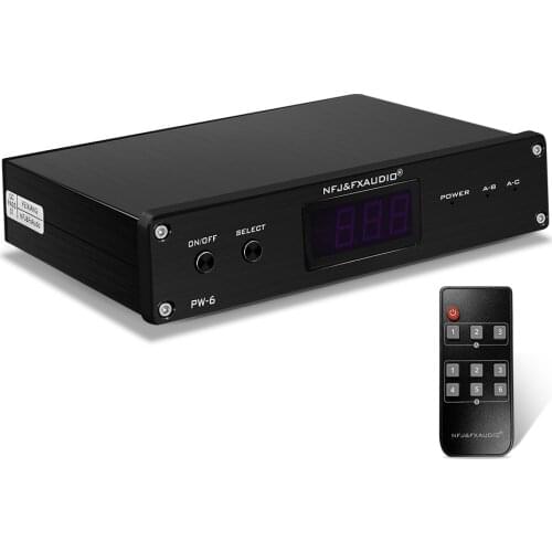 FX AUDIO PW-6 Speaker Selector Audio Switch 1-in-2-out/ 2-in-1-out Pair Stereo Passive Speaker Distribution Controller