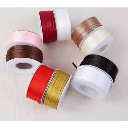 91 Meters (100 Yards) Silk Satin Ribbon 3mm Party Home Wedding Decoration Gift Wrapping Christmas New Year DIY Material