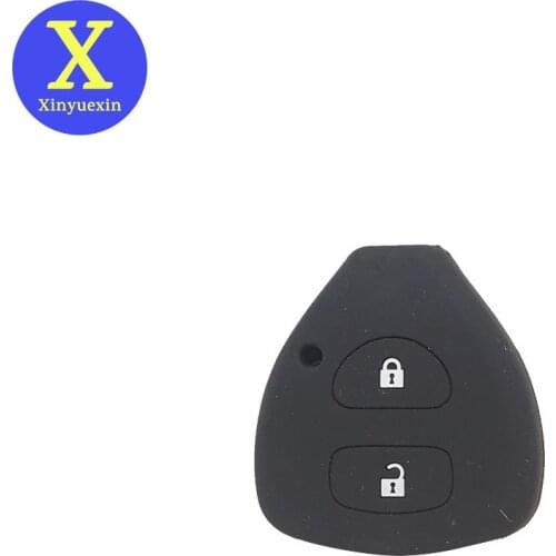 Xinyuexin Silicone Car Key Cover FOB Case For Toyota Corolla Hilux Vitz Vios Rav4 Aqua Camry Pardo Remote Key Jacket Car-stying
