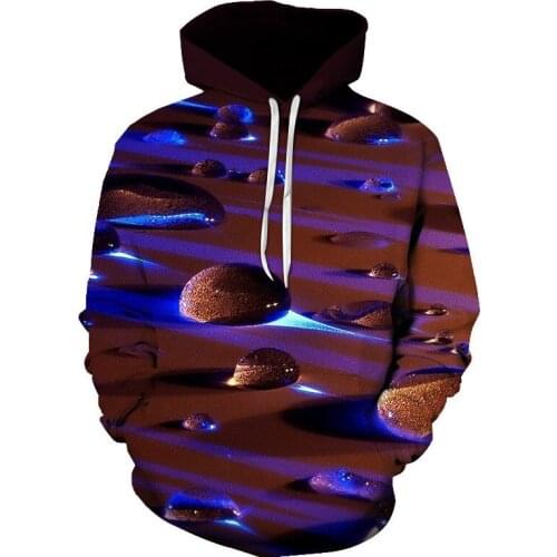 New hoodie Mens 3d water drop hooded sweatshirt Long Sleeve 3D Print Hoodie Mens clothing street casual style Shirt