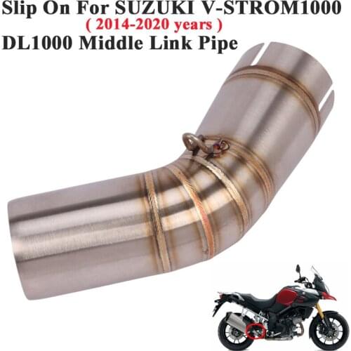 Slip On For SUZUKI DL1000 V-STROM 1000 DL 1000 2014 Motorcycle Exhaust Muffler Escape Modified Middle Link Pipe Stainless Steel