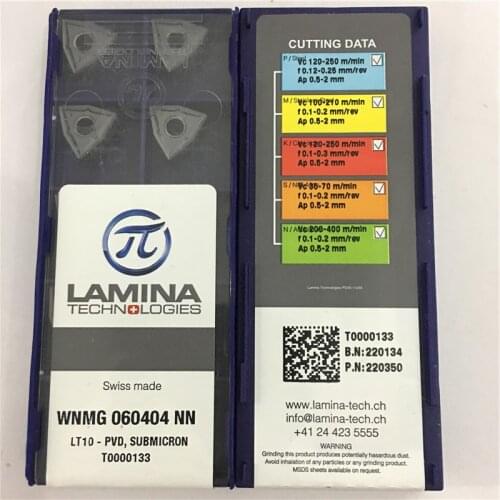 WNMG060404-NN LT10 100% Original LAMINA carbide insert with the best quality 10pcs/lot free shipping