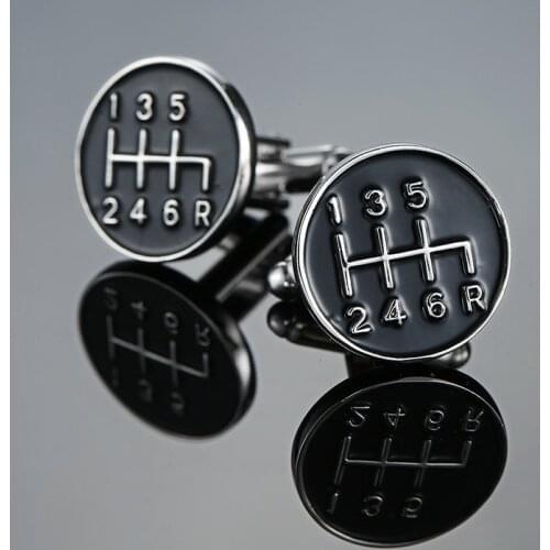 XK679 Mens fashion Cufflinks black truck gear Cufflinks French business suits clothing accessories