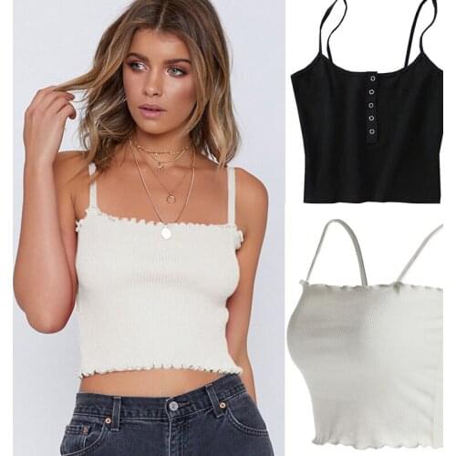 Summer 2021 Women Strap Crop Top Women Sexy Backless Leakage Navel Solid Camisole Sexy Tank Tops Tube Top Breathable Crop Tops