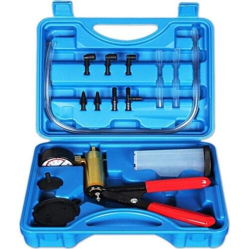 2 In 1 Brake Bleeder Kit Hand Held Vacuum Pump Test Set For Automotive With Sponge Protected Case,Adapters,One-Man Brake And Clu