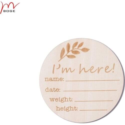 20pcs I'm Here" Name Date Weight Height Newborn Sign for Hospital Photography Prop Newborn Name Tag