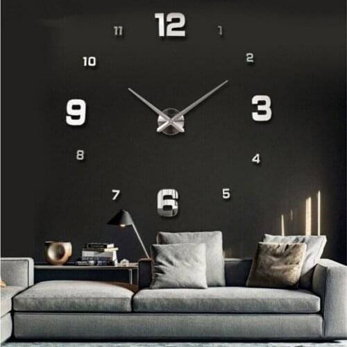 Large wall clock watch 3d wall clocks de pared home decoration 3d wall stickers pecial Living Room home decoration accessories