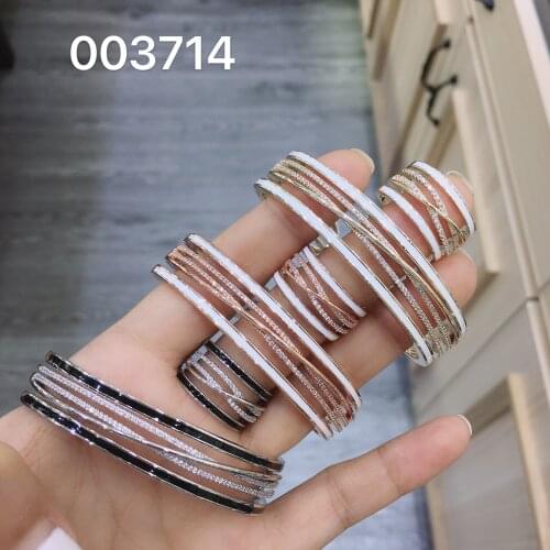 TIRIM 2020 NEW Trendy Five Lines Bangle Ring for Women Drip Oil Zirconia Wedding Engage Bracelet Set Dubai Jewelry Original