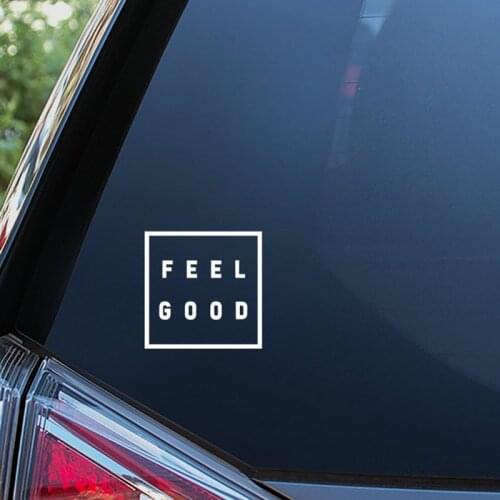 Black/Sliver Feel Good Text Sticker Window Decal Vinyl Car Decals Decorative Car Styling Art Bumper S315