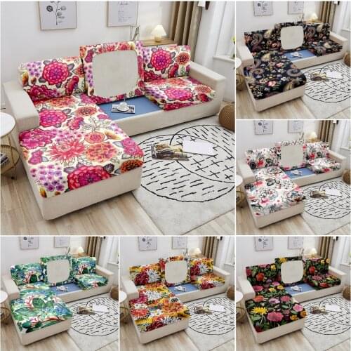 Flower Printing Stretch Sofa Seat Cushion Cover Couch Cover Pets Kids Furniture Protector Washable Removable Sofa Slipcover