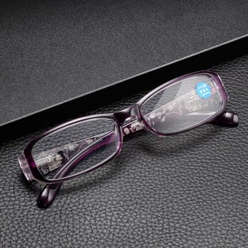 Elbru Fashionable and Elegant Red printing Anti-blue Light Reading Glasses Woman Comfortable Presbyopic Glasses +1.0 to +4.0