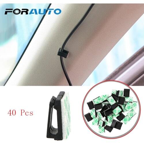 FORAUTO 40Pcs Car Vehicle Data Cord Cable Tie Mount Wires Fixing Clips Clamp Auto Fasteners Stowing Tidying Interior Accessories
