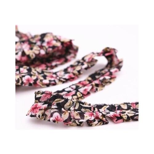 10Meters 2cm wide Woven Cambric Lace Fabric Double Frilled Lace Trim DIY Clothing Accessories