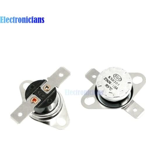 KSD301 203*F / 95*C Degree Celsius N.C. Temperature Switch Thermostat 250V 10A
