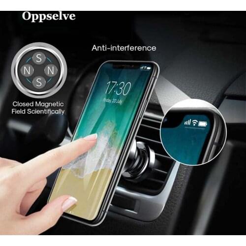 Magnetic Car Mobile Phone Holder Metal Circular Phone Holder Air Vent Mount Accessory for iPhone 12 11 Pro X Huawei Honor 30 Pro