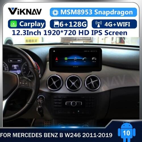 12.3inch Android 10 car radio DVD multimedia for Mercedes Benz B W246 2011-2019 radio player autoradio android GPS Navigation