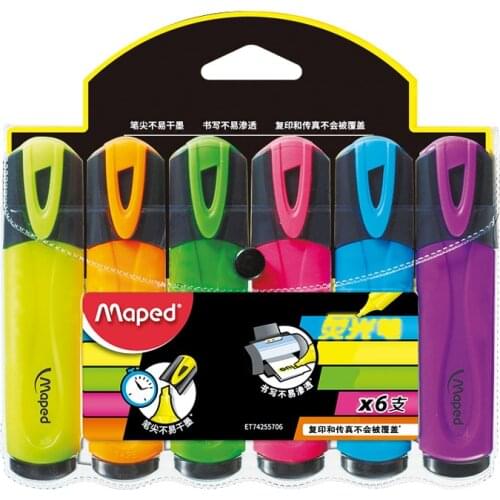 Maped CH742547 stationery set, 4 color highlighter pen, bright color marker pen